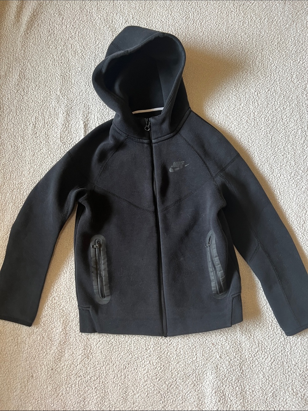 Medium Nike Tech Kids Black Hooded Zip-Up Jacket